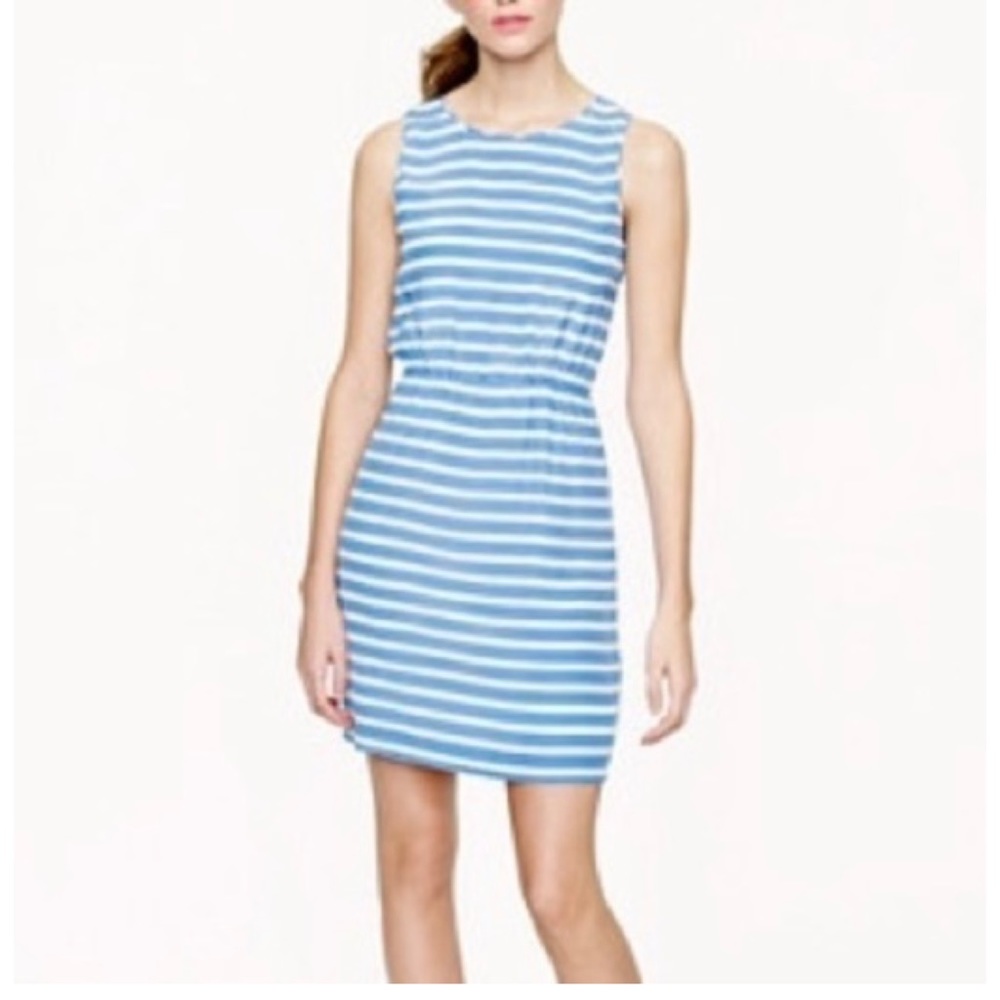 Striped Sleeveless Blue Dress